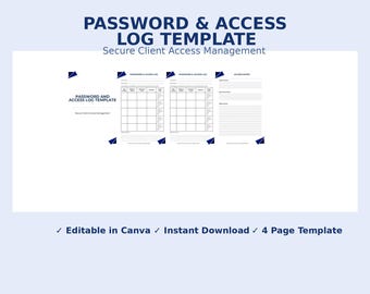 Kundenlogin-Tracker | Passwort-Vorlage für Freelancer (Canva)
