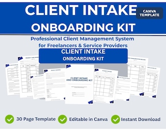 Klient Mangement Kit, Intake Onboarding Kit, Canva Vorlage für Freelancer (Digitaler Download)