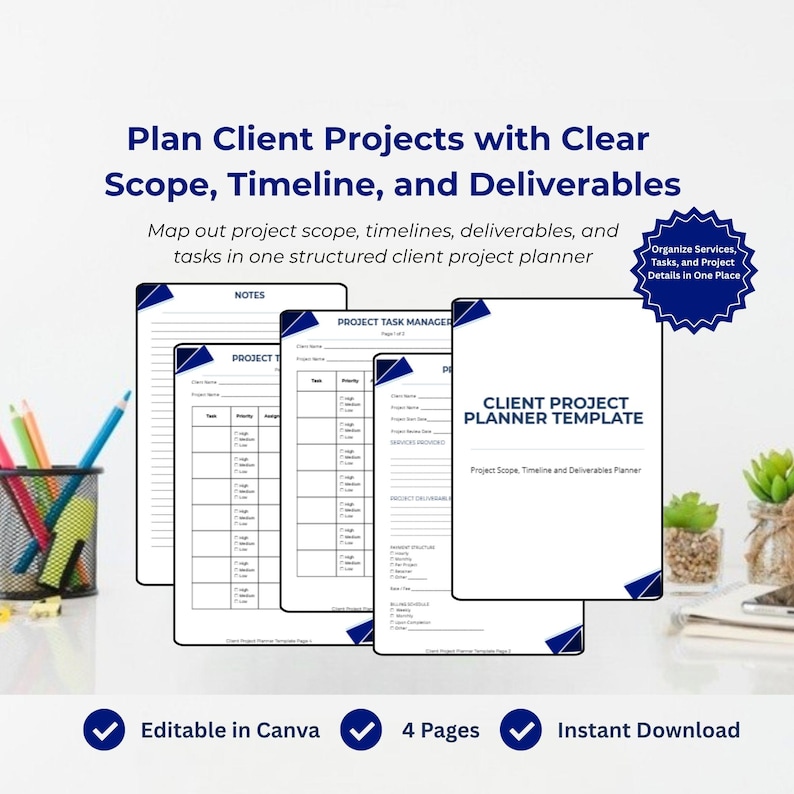 Client Project Planner Template | Scope, Timeline, Deliverables ...