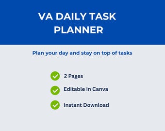 VA tägliche Aufgabenplaner | Vorlage für einen Watt-Tracker (Digitaler Download)
