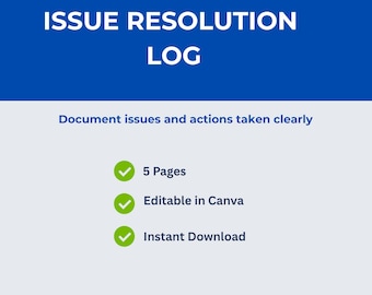 Mall för problemlösningslogg | Klientspårare, frilansande VA-organisatör (digital nedladdning)