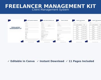 Freelancer Mangement Kit Canva | Kunden-CRM, Projekt, Zahlungs-Tracker