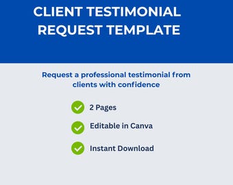 Mall för begäran om kundreferenser | Recensionsformulär för frilansare (Canva-nedladdning)