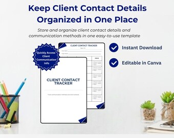 Client Contact Tracker | Communication Log Template (Digital Download)