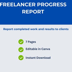 Paket med framstegsrapporter för frilansande klienter | Mall för 6 månader (digital nedladdning)