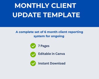 Mall för månatlig klientuppdatering | 6-månaders rapporteringssystem (digital nedladdning)