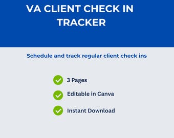 VA Klient Check-In Tracker | Wöchentliches Follow-Up-Tagebuch (Digitaler Download)