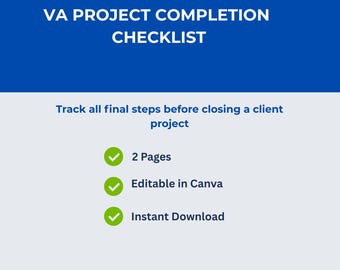 VA Projektabschluss Checkliste | Kunden Restposten Vorlage (Digitaler Download)
