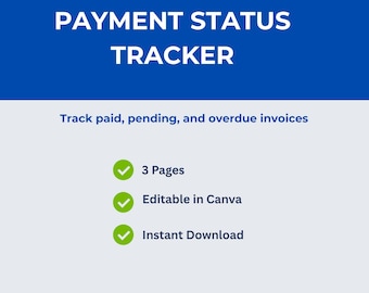 Betalningsstatusspårare | Mall för fakturabetalningsspårning (digital nedladdning)