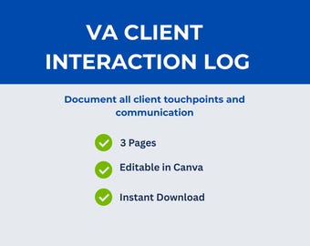 VA Klient-Interaktionslog | Kommunikation Tracker Template (Digitaler Download)