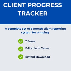 Modello di report mensile/monitoraggio dei progressi del cliente per freelance (scaricabile da Canva)