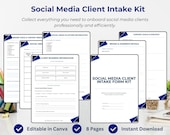 Social Media Client Intake Form Template, Social Media Manager Client Questionnaire, Canva Client Onboarding Template for Freelancers