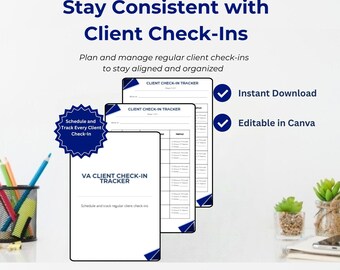 Registro de seguimiento semanal de clientes de asistente virtual (descarga digital)