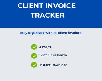 Mall för kundfakturahantering | Faktureringsorganisatör för frilansare (nedladdning till Canva)