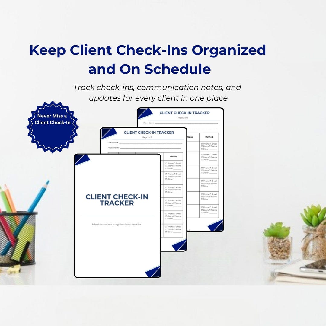 Client Check-in Tracker | Follow-up Log Template (digital Download) - Etsy