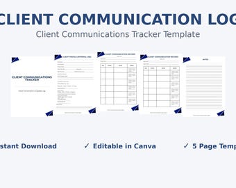 Kunden Kommunikation Vorlage Canva | Freelancer Log (Digitaler Download)