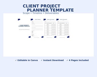 Kunden Projekt Planer Vorlage | Umfang, Stundenplan, Liefertermin (Digitaler Download)