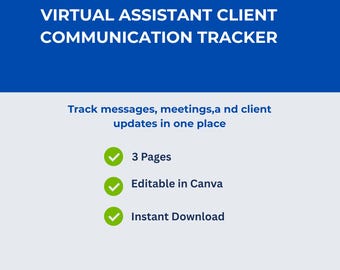 Virtual Assistant Client Communication Tracker | VA Message Log (Digital Download)