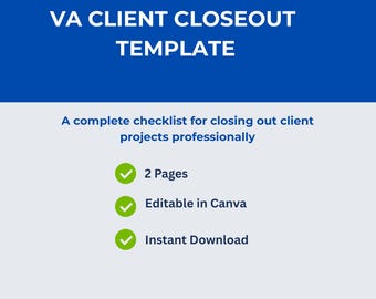 VA Kunden Restposten Checkliste Vorlage | Projektabschluss (Digitaler Download)