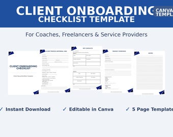 Checkliste für Canva Template | Intake Form Fragebogen (Digitaler Download)