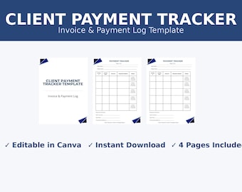Vorlage für die Kunden-Zahlungs-Tracker | Rechnungsliste (Digitaler Download)