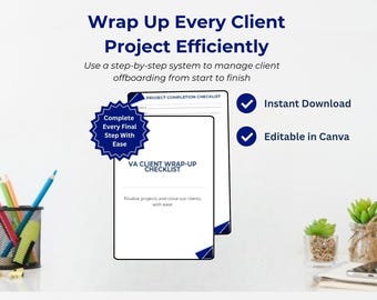 VA Client Wrap-Up Checklist | Project Closeout Template (Digital Download)