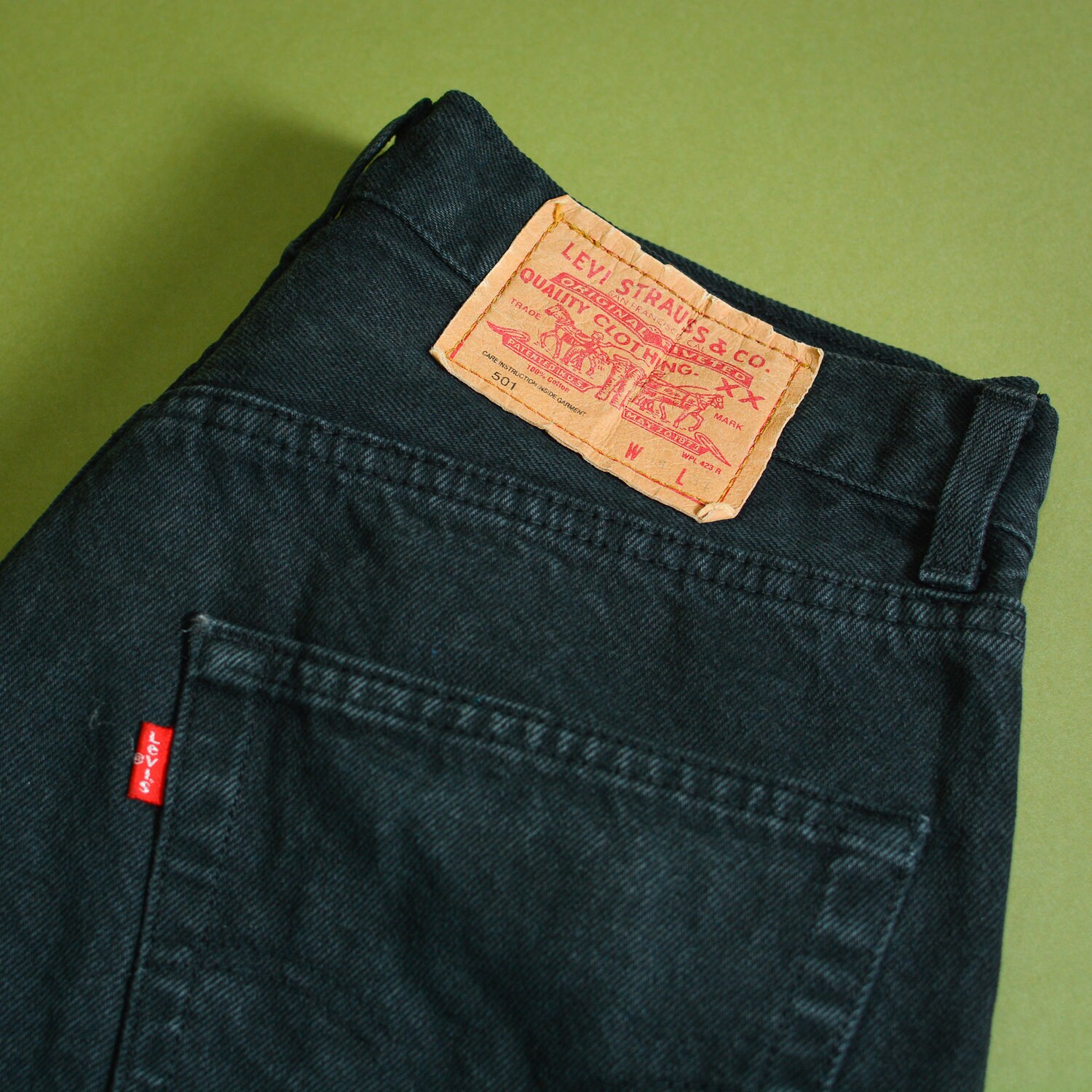 Image of Levi 501 Jeans Straight Made in Uk Black Vintage Unisex | Labelw33L34 W 31 L 35
