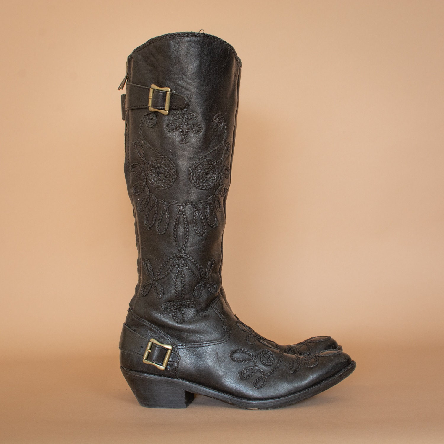 womens black cowboy boots uk