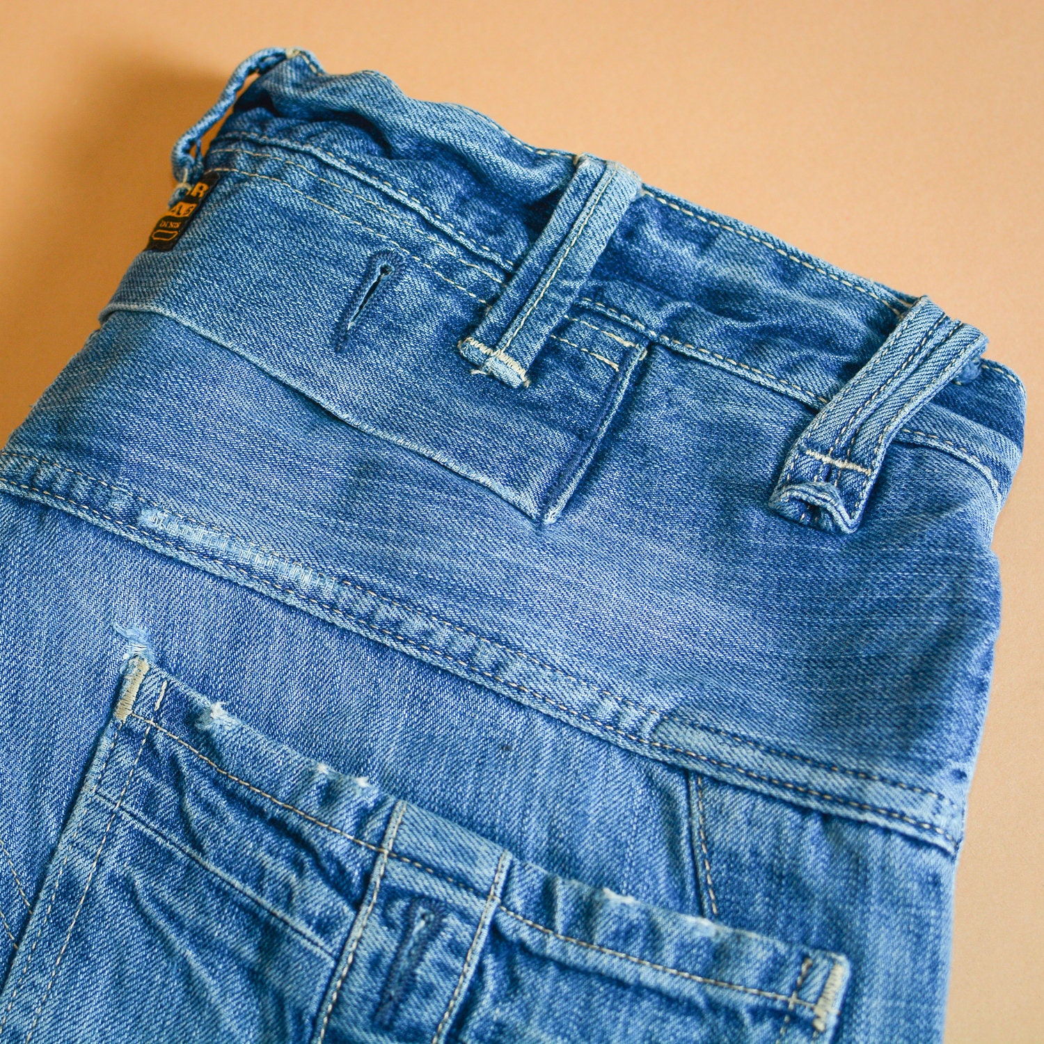 Image of Gstar Raff Elwood Jeans Straight Zip Blue Men's Vintage | Labelw31L36 W 32 L 30