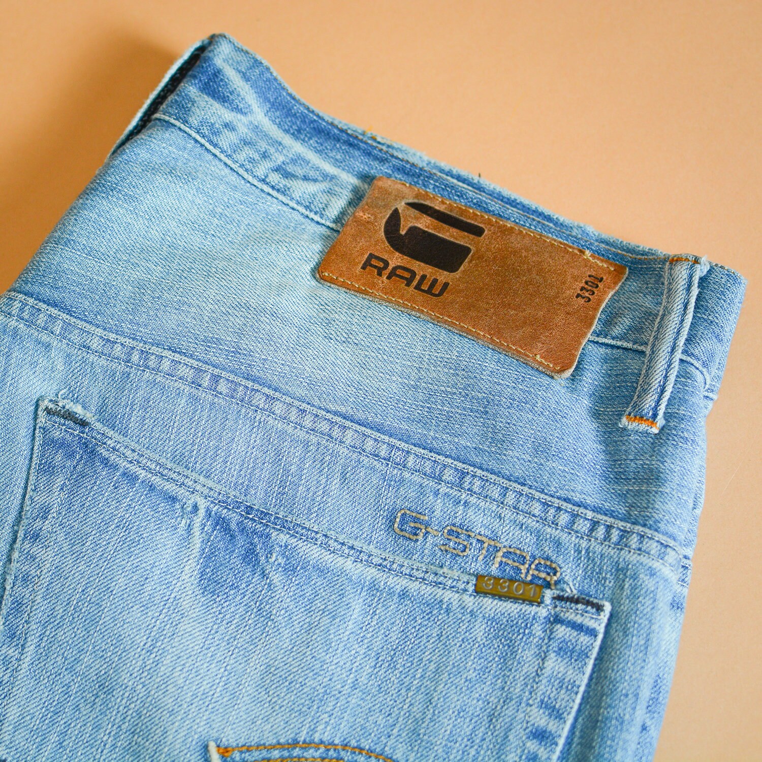 Image of Gstar 3301 Original Jeans Straight Leg Blue Mens Vintage | Labelw32L32 W 34 L 33