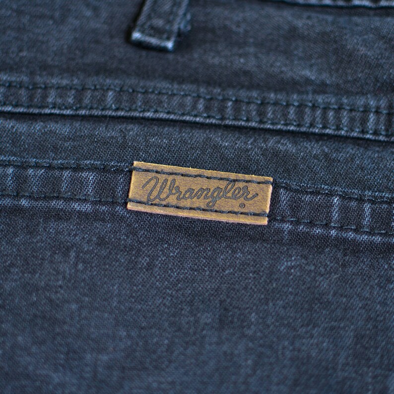 Label W34 L34 W 32 L 34 Vintage Wrangler Jeans Straight Leg Zip Fly Black