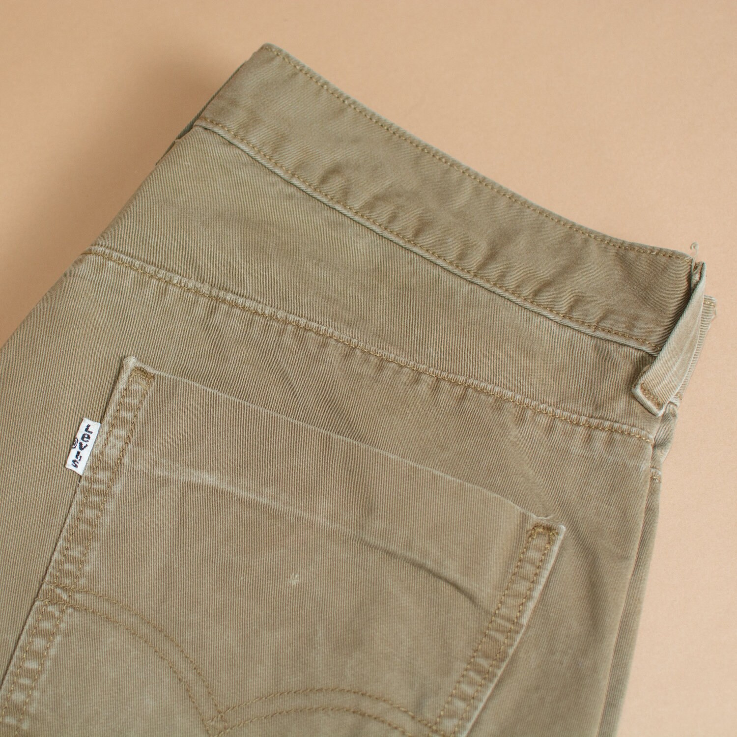 Image of Levi Jeans Trousers Straight Zip Fly Brown Vintage Men's | Patchw32L32 W 33 L 31