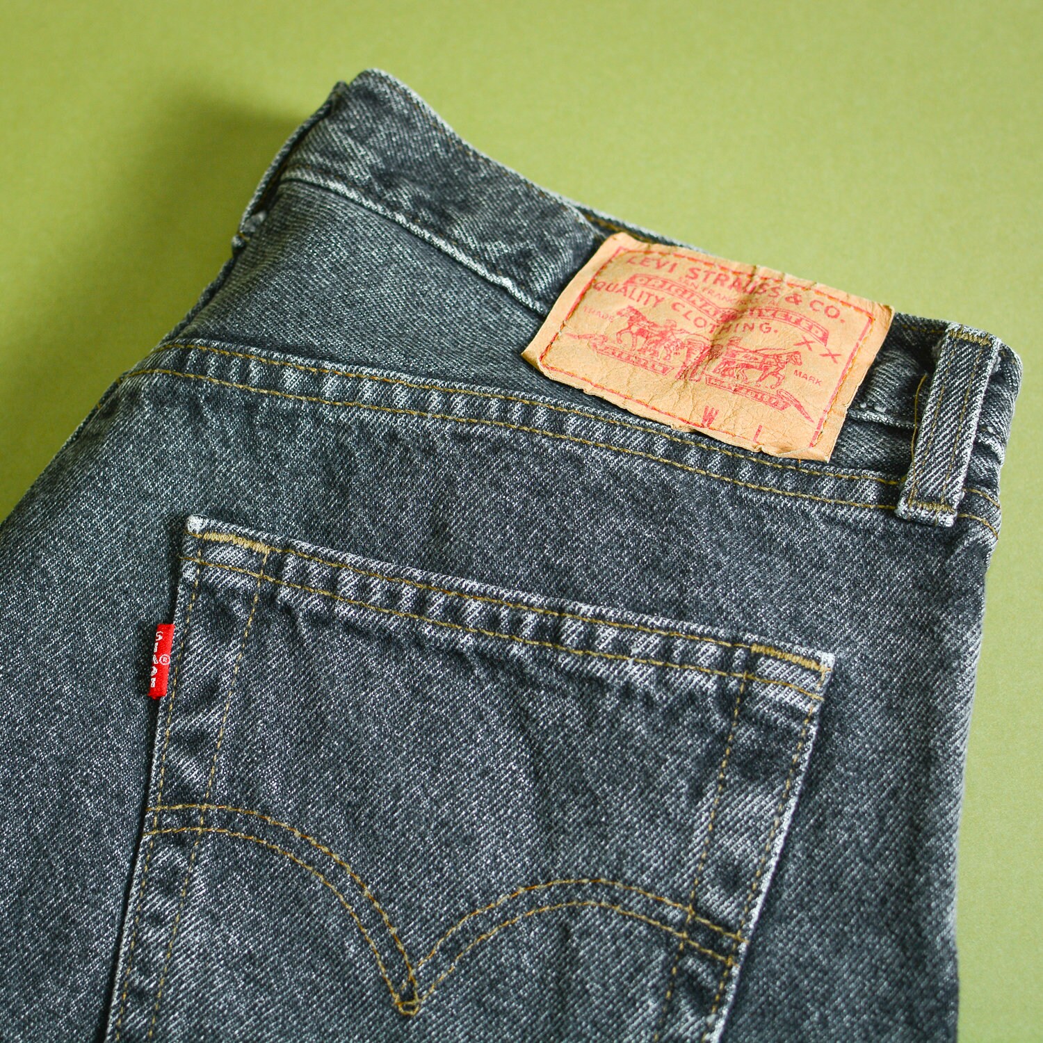 Image of Levi 501 Jeans Grey Straight Made in Uk Unisex Vintage | Patchw33L32 W 31 L 30