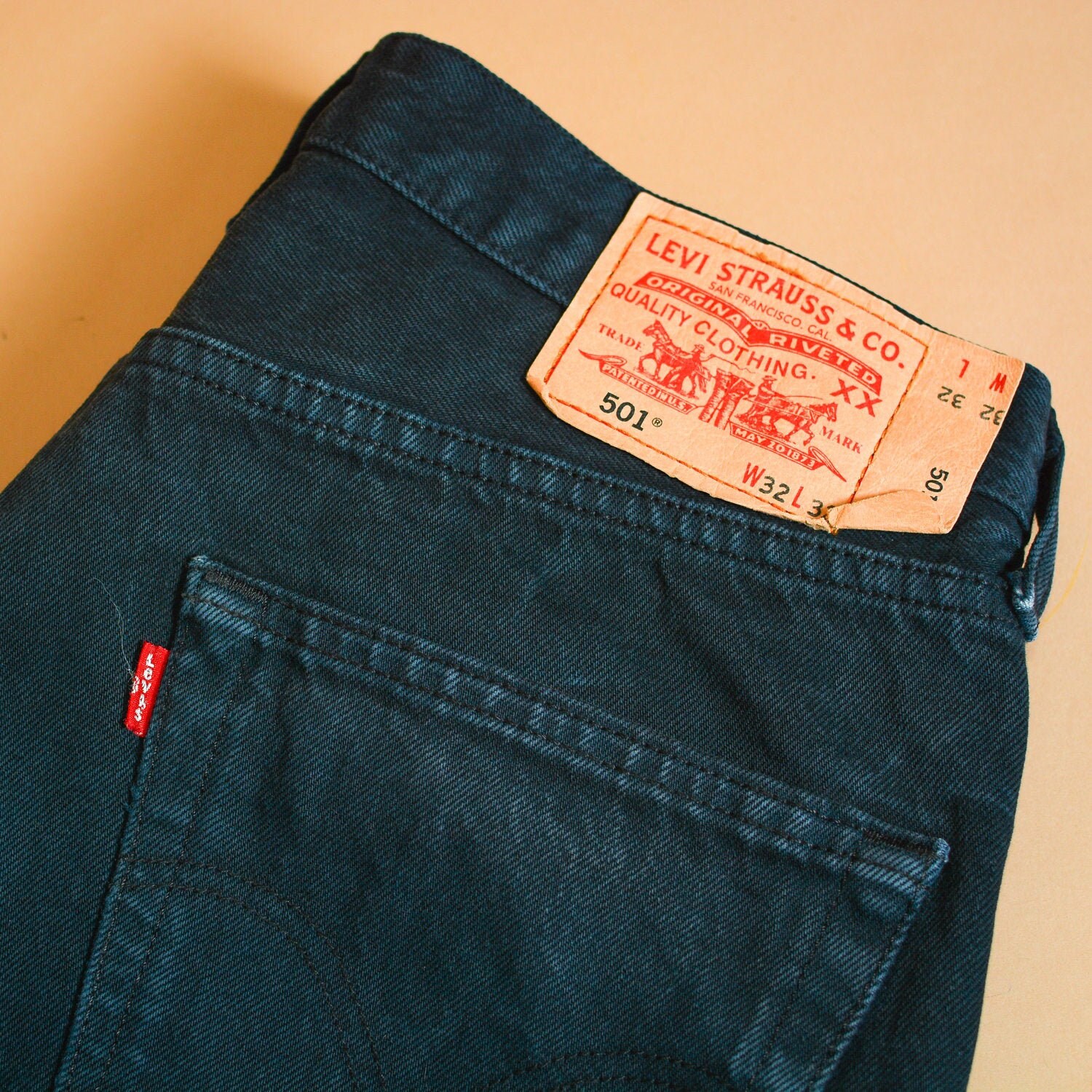 Image of Levi 501 Jeans Black Straight Button Fly Unisex Vintage | Patchw32L32 W 31 L 30