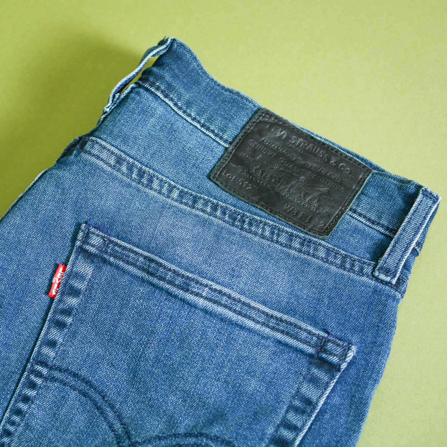 Image of Levi 512 Jeans Slim Fit Zip Fly Blue Vintage Men's | Labelw31L32 W 31 L