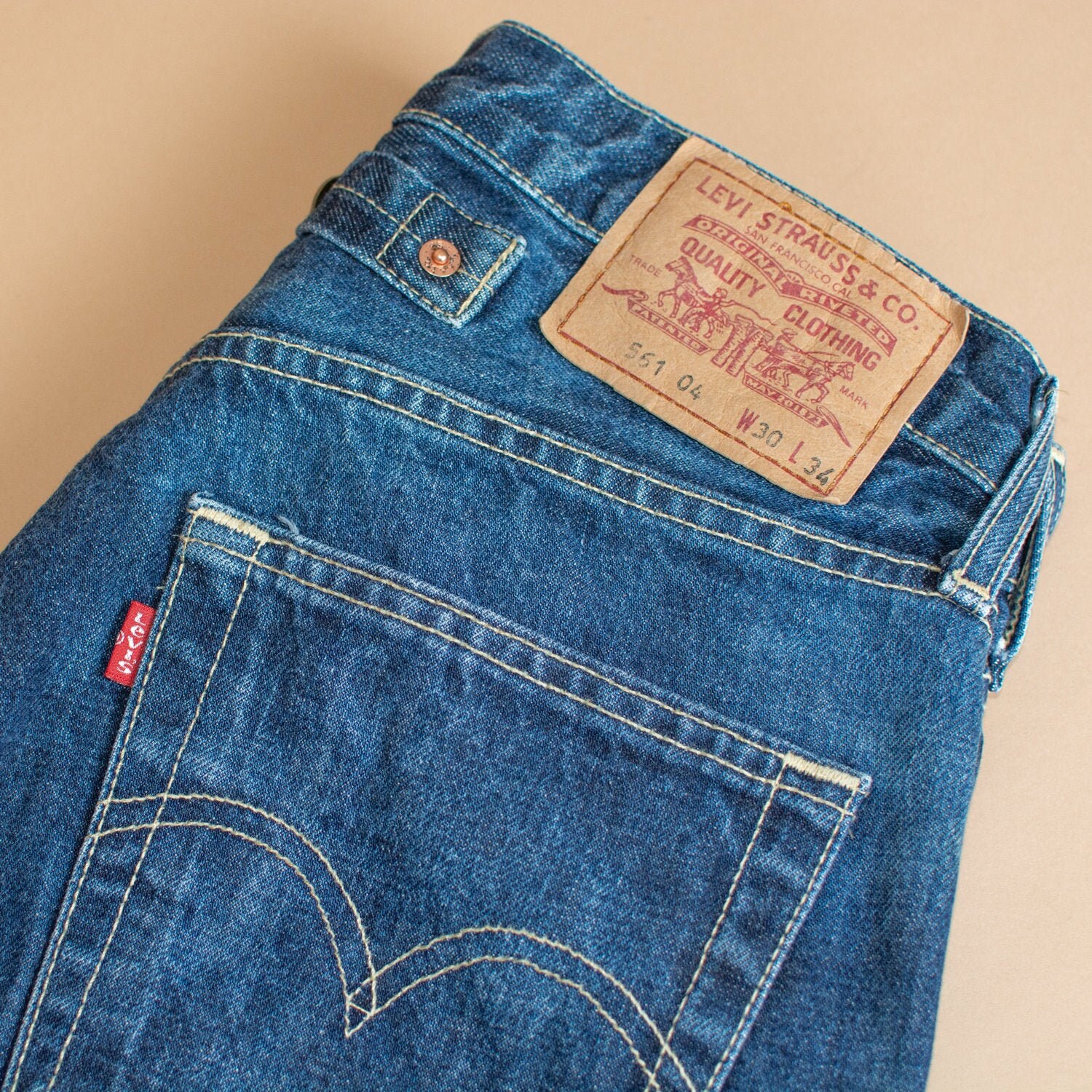 Image of Levi 561 Jeans Straight Button Fly Blue Vintage Men's | Patchw30L34 W 28 L 34