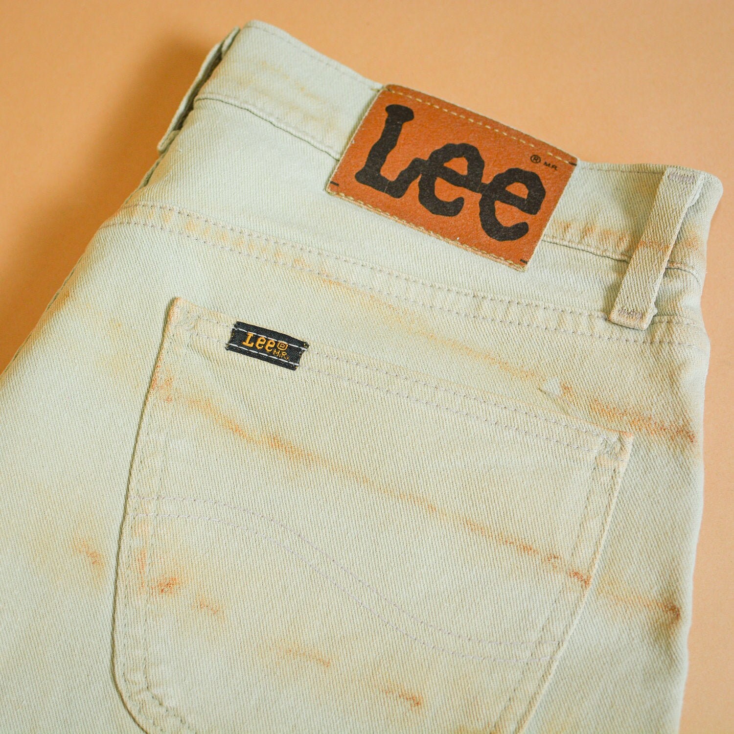 Image of Lee Brooklyn Jeans Beige Straight Leg Zip Fly Men's | Labelw33L30 W 32 L 29