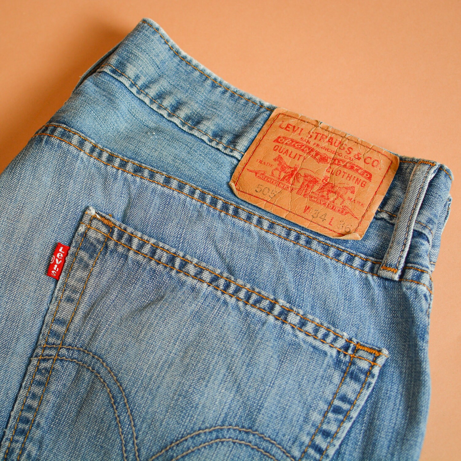 Image of Levi 505 Jeans Straight Fly Blue Vintage Men's | Labelw34L36 W 35 L 36