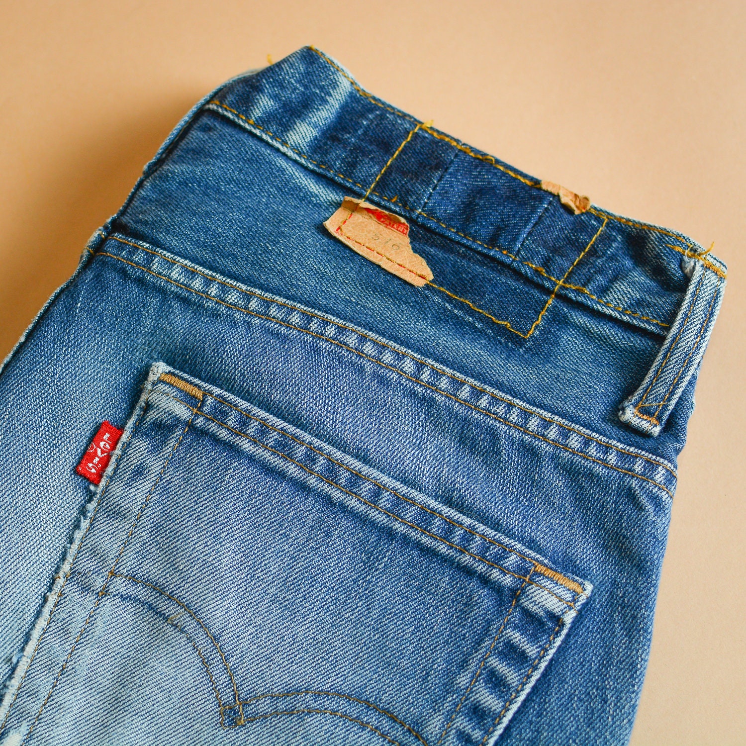 Image of Levi 516 Jeans Straight Leg Zip Fly Blue Vintage Men's | Labelw30L34 W 30 L 33