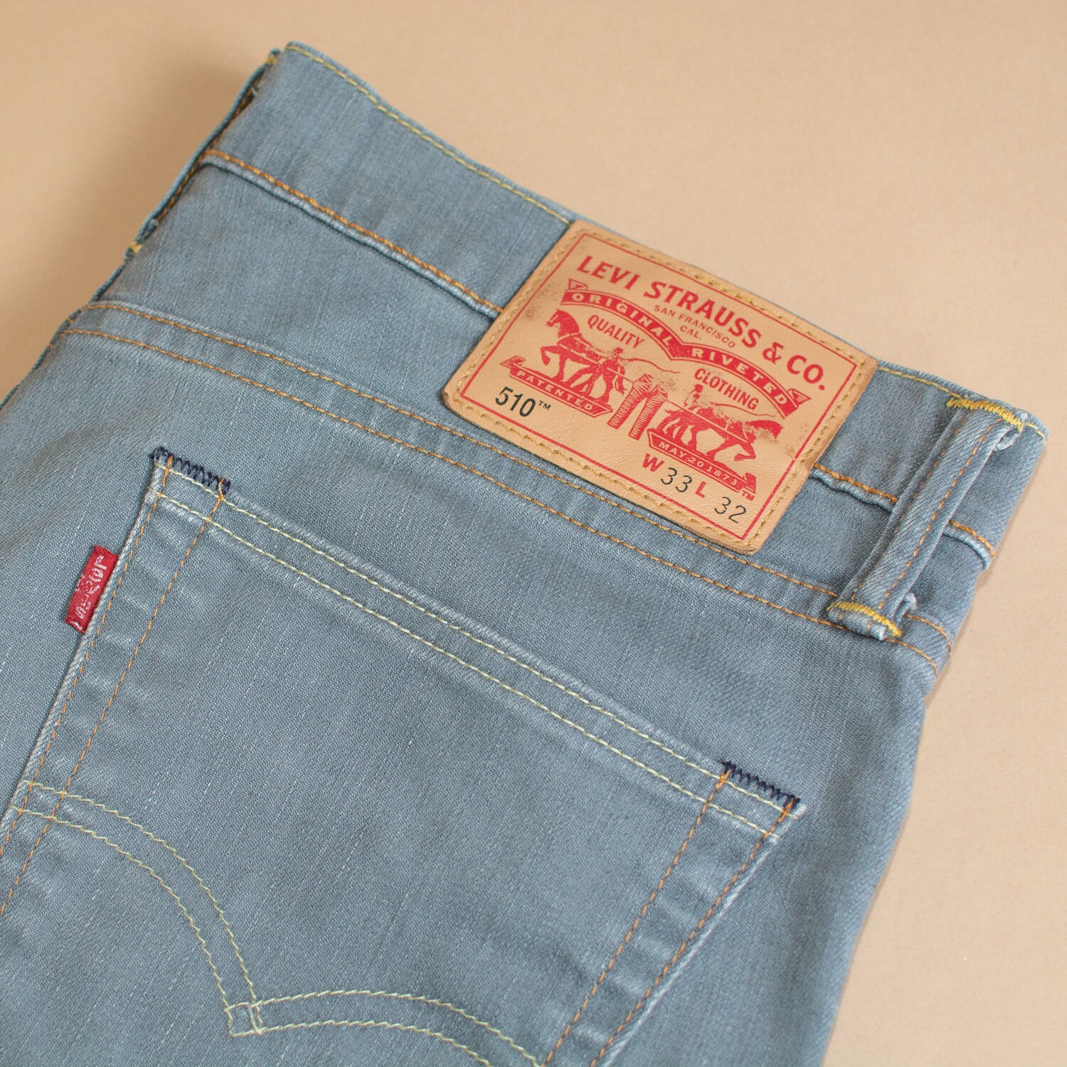 Image of Levi 510 Jeans Straight Leg Zip Fly Grey Vintage Men's | Patchw33L32 W 33 L 31