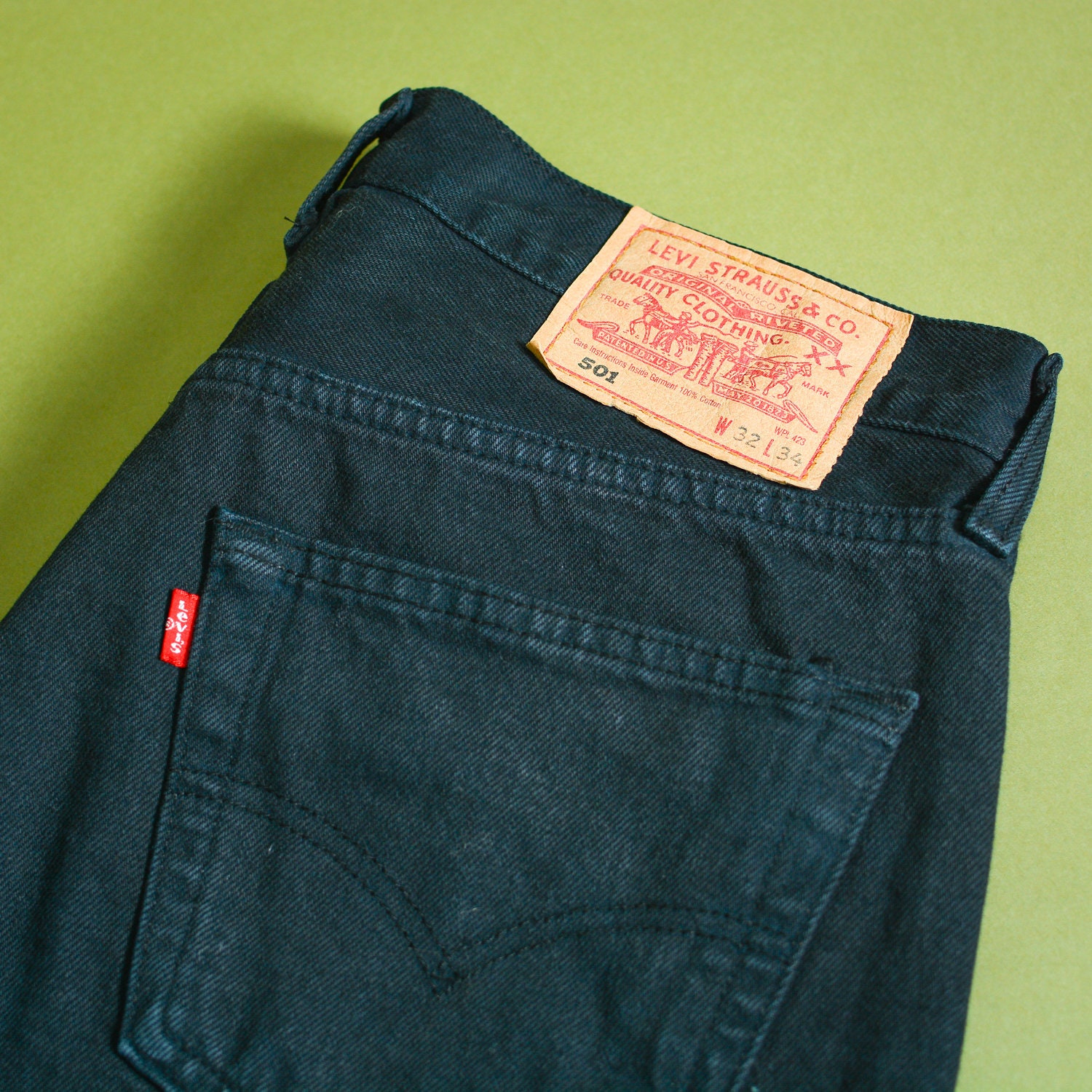 Image of Levi 501 Jeans Black Straight Button Fly Unisex Vintage | Patchw32L34 W 31 L 34