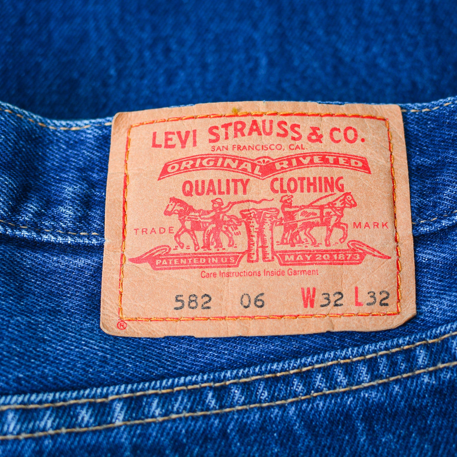 Levi 582 Jeans Blue Straight Button Fly Vintage Men's | Etsy