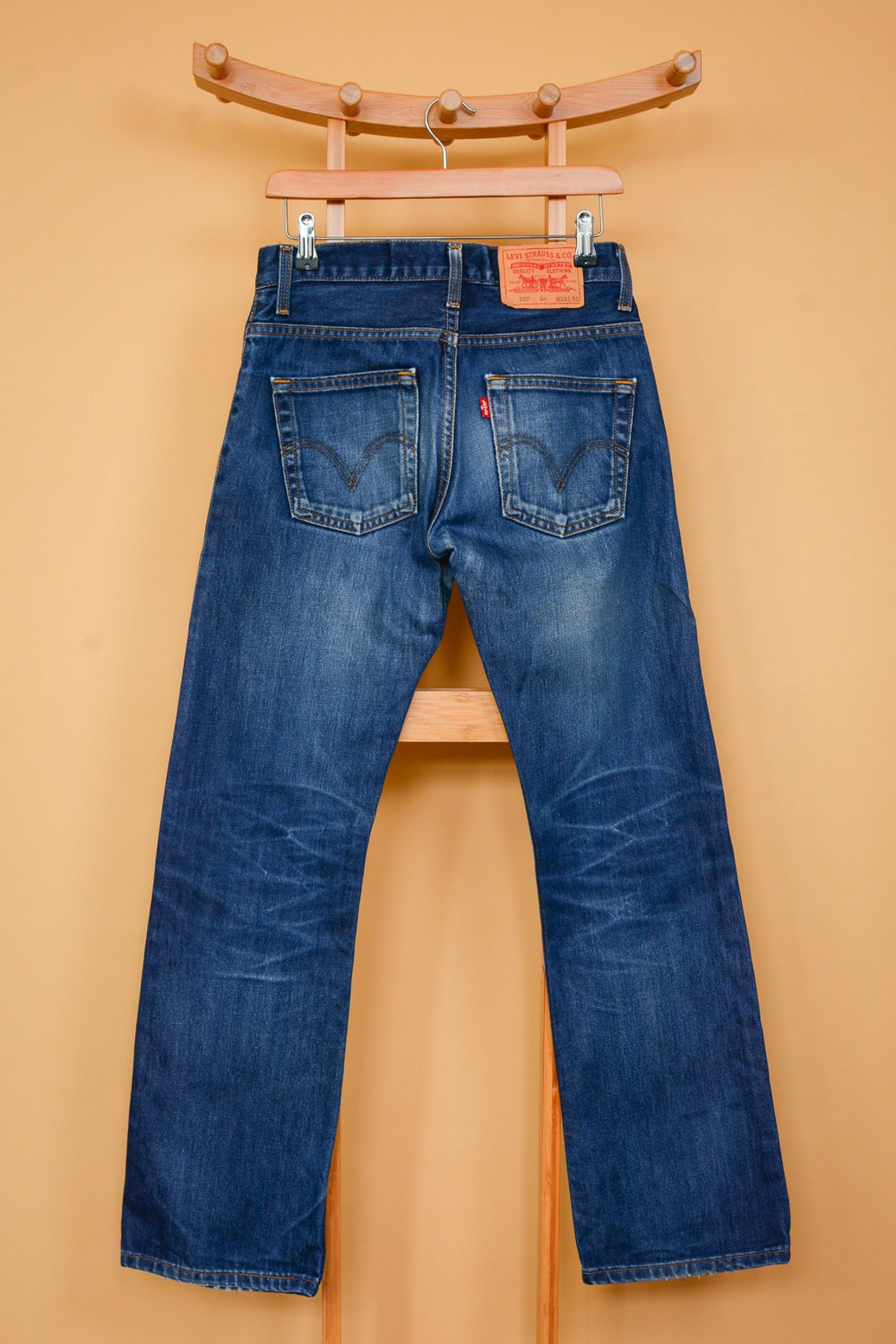 Levi 507 Jeans Blue Straight Leg Zip Fly Vintage Men