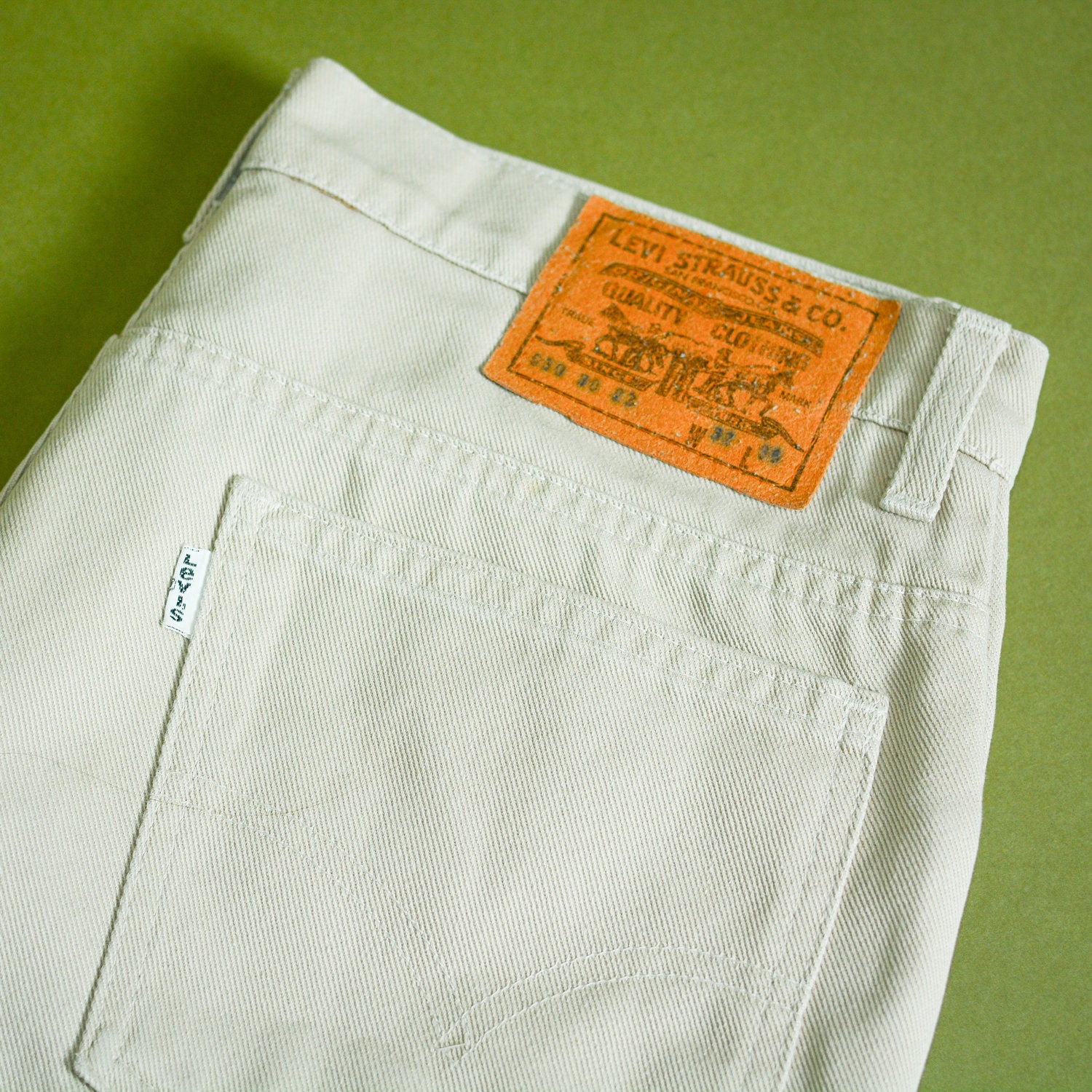 Image of Levi 630 Jeans Straight Leg Zip Fly Beige Vintage Men's | Labelw31L35 W 31 L 35