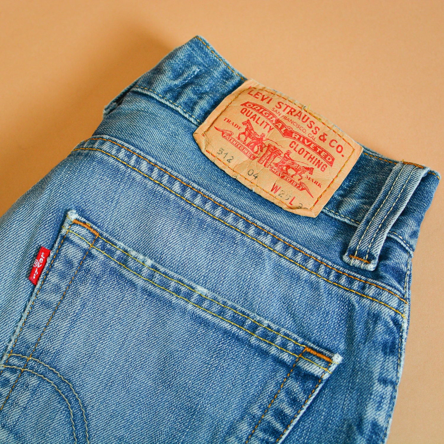Image of Levi 512 Jeans Bootcut Button Fly Blue Vintage Men's | Labelw29L32 W 28 L 31
