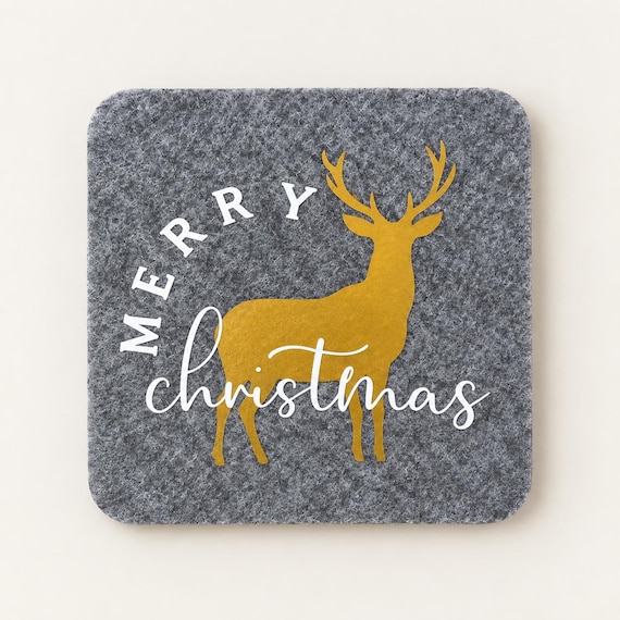 Felt Christmas coasters, Merry Christmas deer, Christmas decoration, table decoration