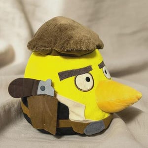 Chuck Han Solo Plush Toy Angry Birds Star Wars Collectible Soft Stuffed Animal | Movie Memorabilia Game Character Gift for Kids & Collectors