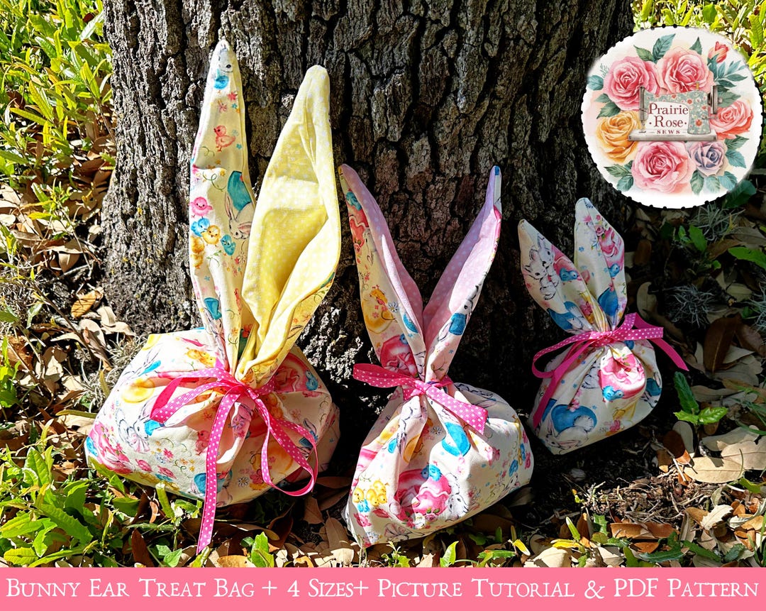 Beginner Sewing Pattern & Tutorial: Easter Bunny Ear Treat Bag - Etsy
