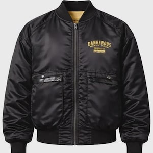 Michael Jackson Dangerous World Tour Satin Jacket, Vintage Embroidered Back Patch Bomber