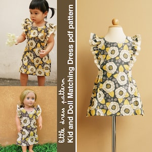 Anya Kid and Doll Matching Dress PDF Pattern, PDF Downloadable, Easy Pattern image 1